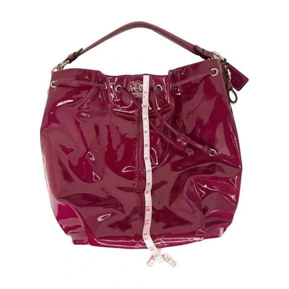 Coach 2011 17745 Grape Burgundy Patent Leather Drawstring Bucket Shoulder Bag - Picture 13 of 14